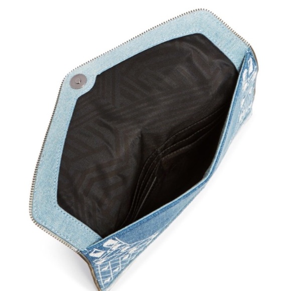 ⭐️SALE⭐️ NWT Rebecca Minkoff Light Denim Clutch - Picture 3 of 8
